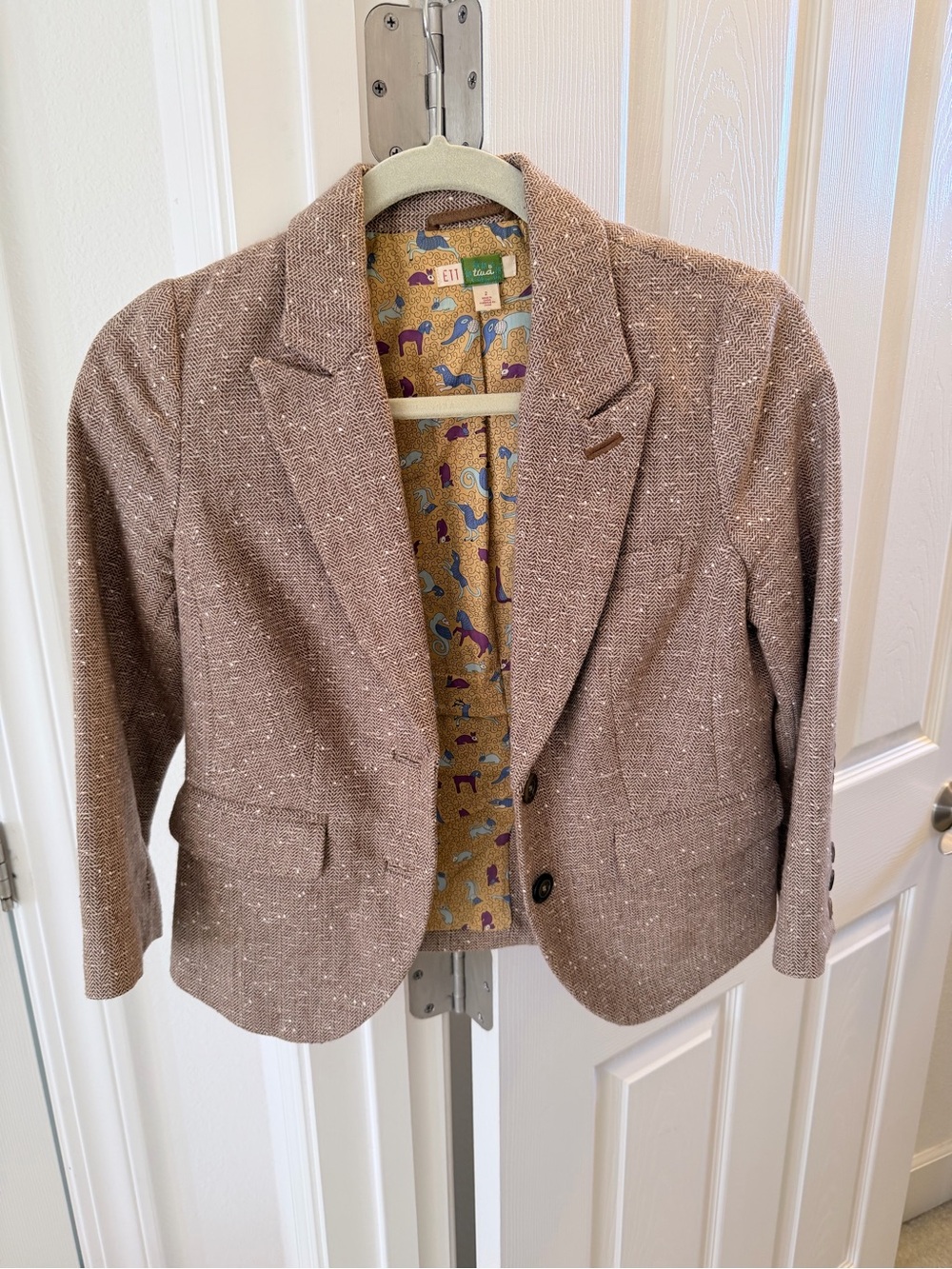 Anthropologie Brown Speckled Tweed Blazer